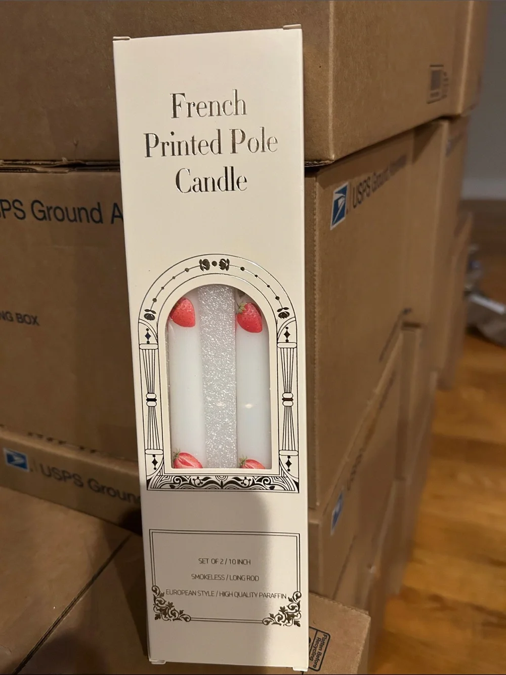 Set of 2 French Printed Polo Candle